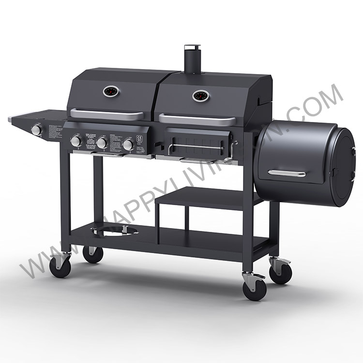 G9295C Gas BBQ & Charcoal BBQ & Smoker Combination